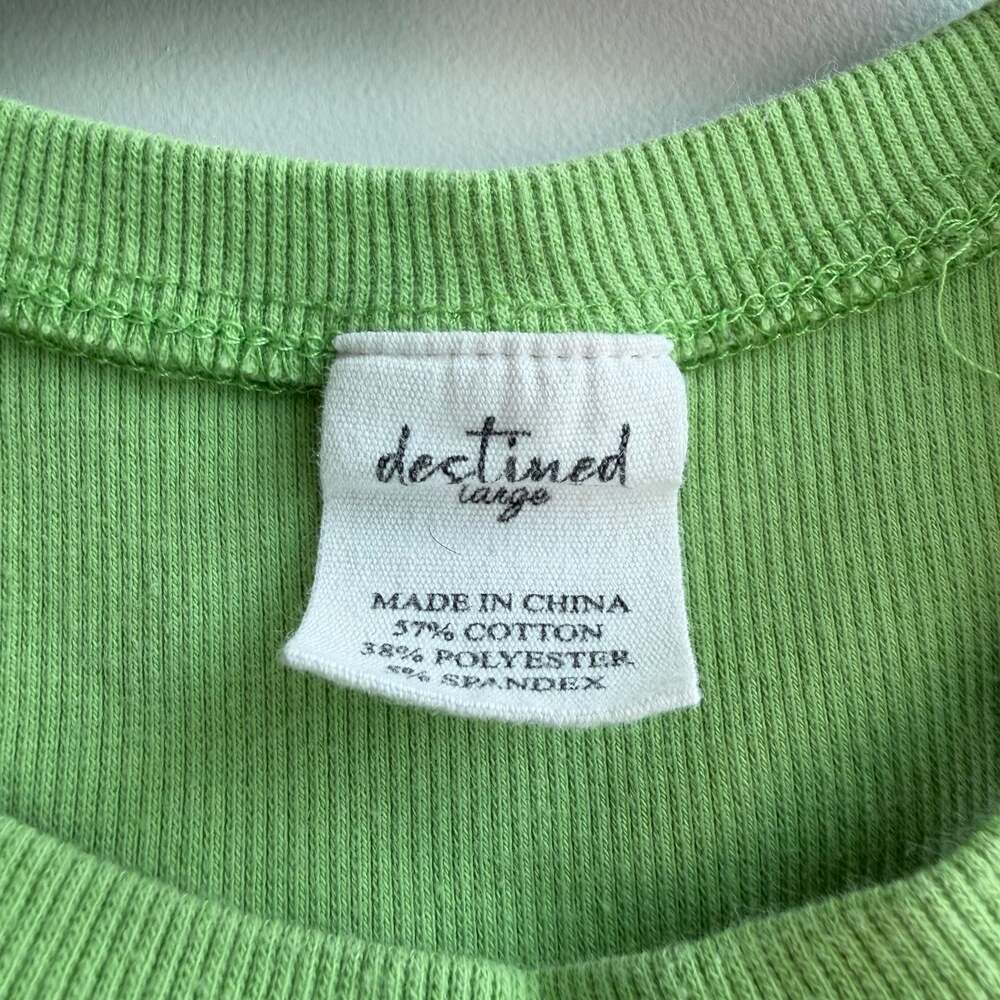 Destined Ribbed Racerback Crop Tank Top Green Size Large - Picture 3 of 3
